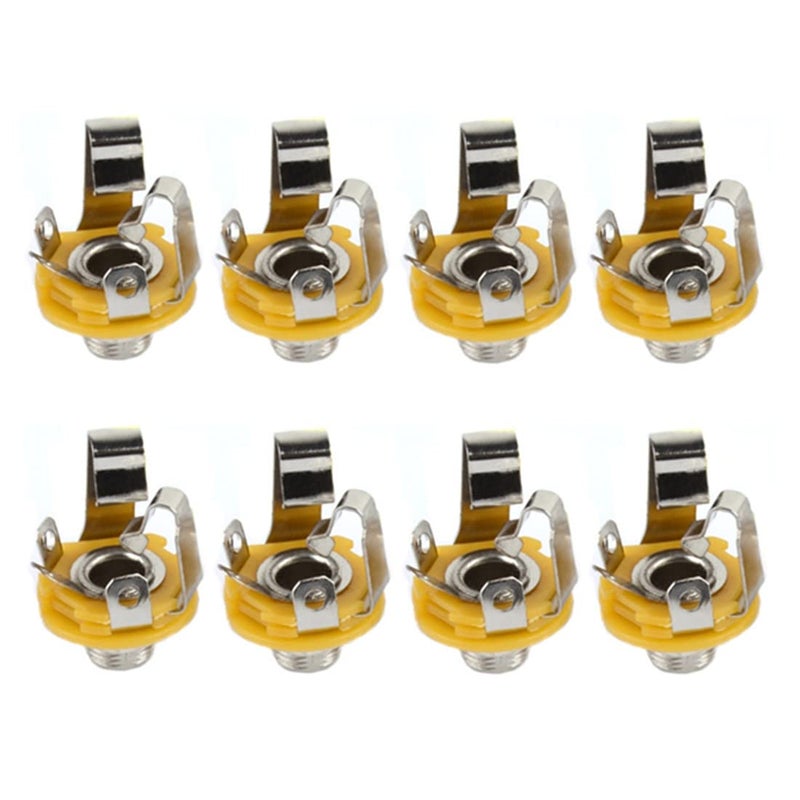bnafes 6.35mm (1/4inch) Female Stereo Socket Panel Mount Jacks, Patch Cables, Microphone Connector Adapter 8Pcs - Image 1